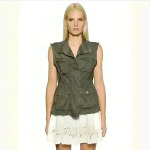 The Kooples Olive Drab Green Field Vest